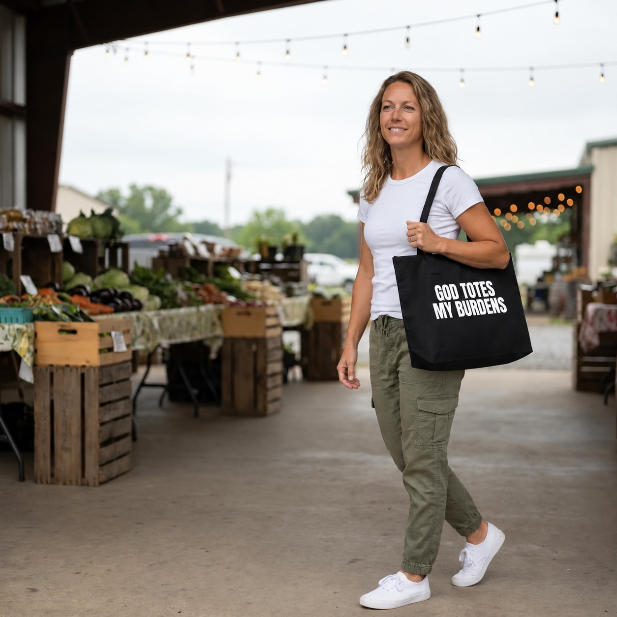 GOD TOTES MY BURDENS TOTE BAG