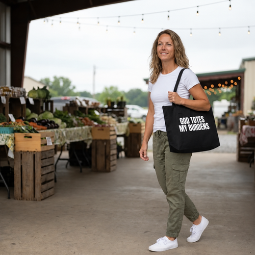 GOD TOTES MY BURDENS TOTE BAG