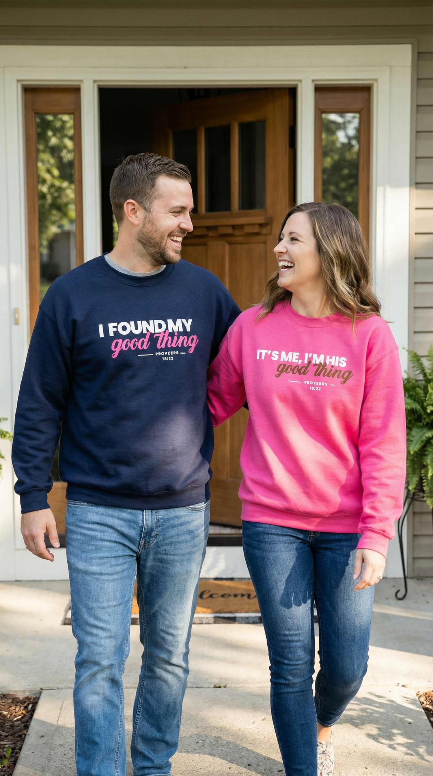 Christian couples apparel — I Found My Good Thing sweatshirts