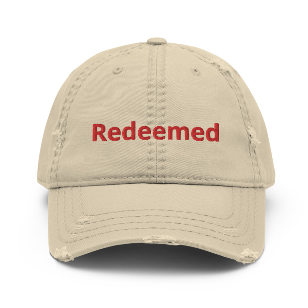 Redeemed distressed dad hat