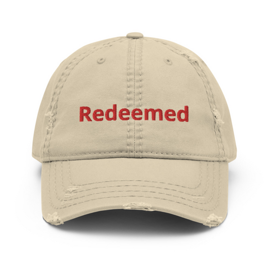 Redeemed distressed dad hat